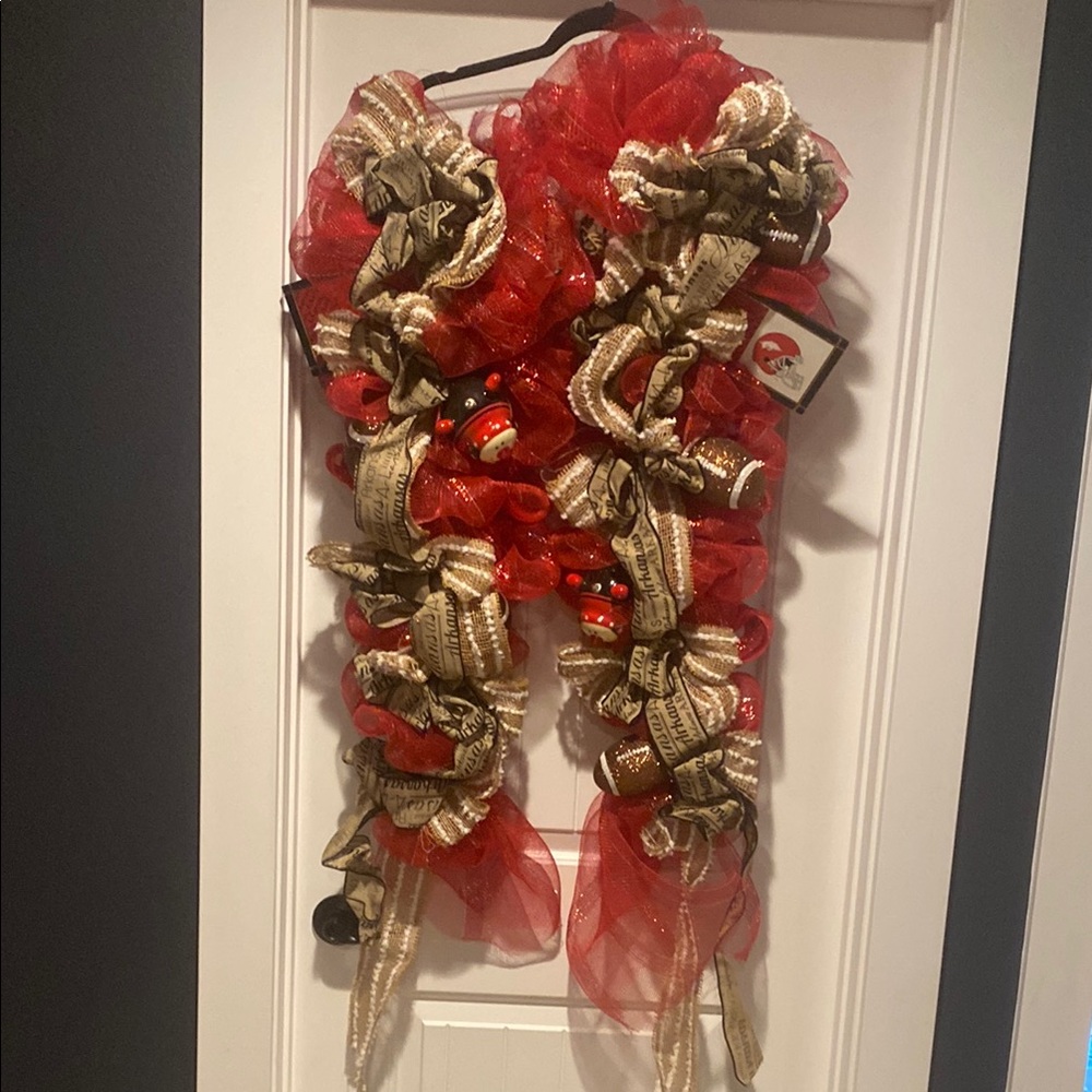 Arkansas Razorback Football Door Wreaths